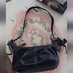 Beautiful Vintage Coach Black Leather Legacy Demi Hobo Shoulder Bag 9564⚘️